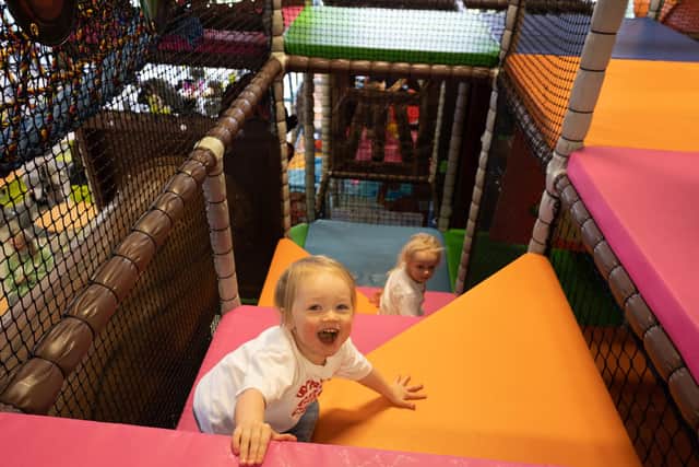 The soft play area is suitable for babies, toddlers and juniors up to the age of ten