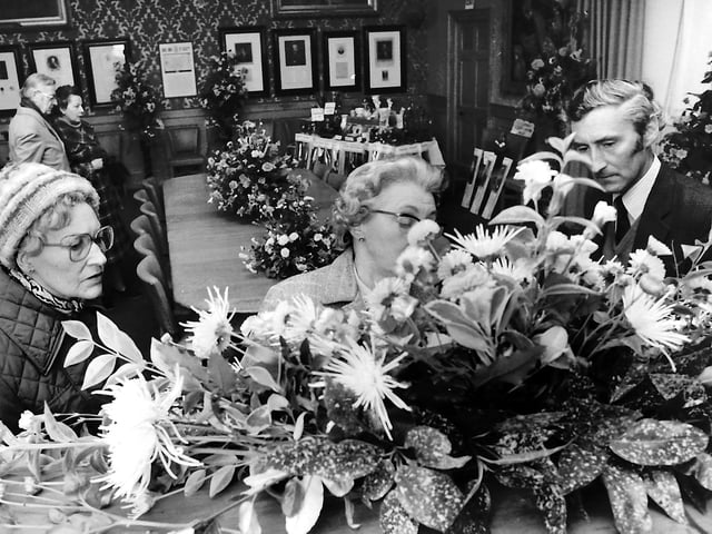 Flower Festival in Selkirk old court building, October 1981.