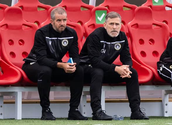 Edinburgh City's management team of Gary Naysmith, right, and Stevie Crawford.