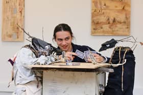 The Slavic forest spirit  known as Leshy  is depicted by Fine Art student Yury Aleksanyan using found objects to create card-playing forest figures, evoking the spirit of the ancient woodlands