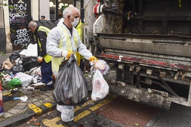 The strike by workers in Edinburgh was timed to coincide with the busy Festival season, and rubbish has lined the streets ever since. Photo: Lisa Ferguson