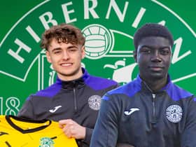 Tom Carter, left, and João Baldé have joined Hibs with a view to strengthening the club's development team