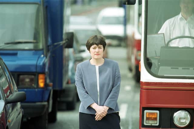 Sarah Boyack promoting bus proposals as transport minister in 2000. Picture: Neil Hanna