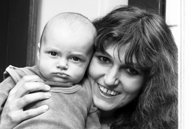Sharman Macdonald, playwright of the year ('When I Was a Girl I Used to Scream and Shout') with baby Keira in August 1985. Little Keira grew up to be Keira Knightley, film actress.
