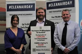 Midlothian MP Owen Thompson (centre) at the Clean Air Day event.