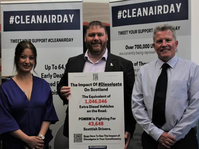 Midlothian MP Owen Thompson (centre) at the Clean Air Day event.