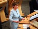 First Minister Nicola Sturgeon during First Minister's Questions at the Scottish Parliament in Holyrood, Edinburgh.
