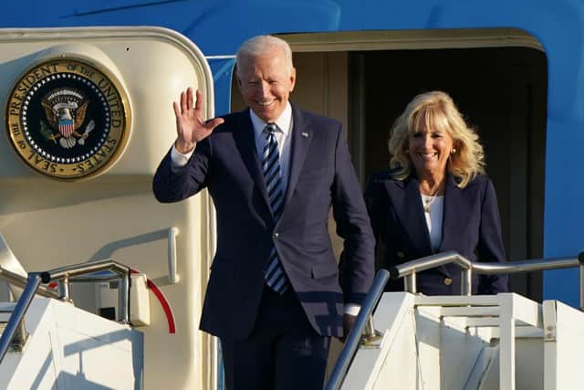 US President Joe Biden and First Lady Jill Biden arrive on Air Force One for the G7 summit in Cornwall (Photo: Getty Images)