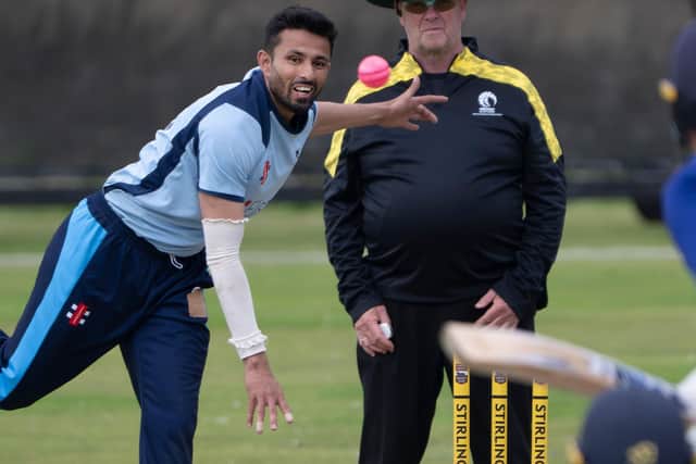 Grassroots cricketer bowls towards the stumps