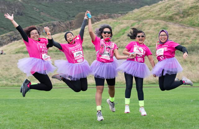 Cancer Research UK Race For Life at Holyrood Park, Edinburgh, Sunday October 10th, 2021.
Picture: Lesley Martin