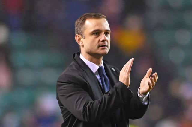 Shaun Maloney applauds the fans at full time after Hibs' 1-0 victory over Aberdeen