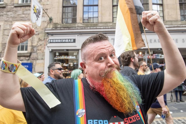 Wearing the Pride colours with style. Photo: Lesley Martin/PA Wire