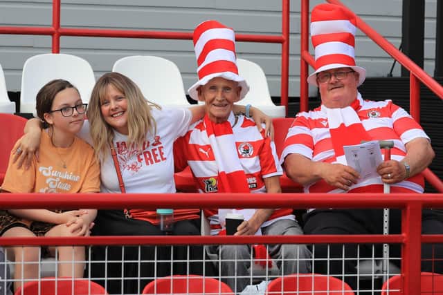 Bonnyrigg Rose fans dress for the occasion to get right behind their team against Stirling Albion. Picture: Joe Gilhooley LRPS