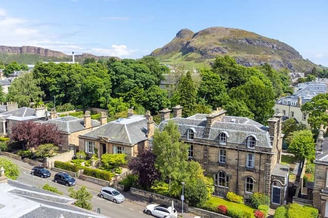 23 Blacket Place, pictured in the foreground to the right.