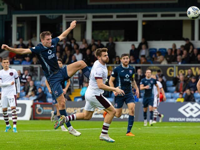 Alan Forrest headed Hearts' winning goal against Ross County. Pic: SNS