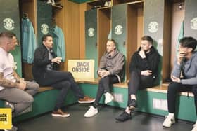 Jimmy Jeggo, Mikey Devlin, and Joe Newell of Hibs discuss mental health in football with Back Onside's David Cox and Lee Mair