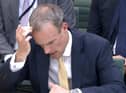 Foreign Secretary Dominic Raab refused to say when he went on holiday as members of the Foreign Affairs Committee questioned him about the Afghanistan crisis  (Picture: PRU/AFP via Getty Images)