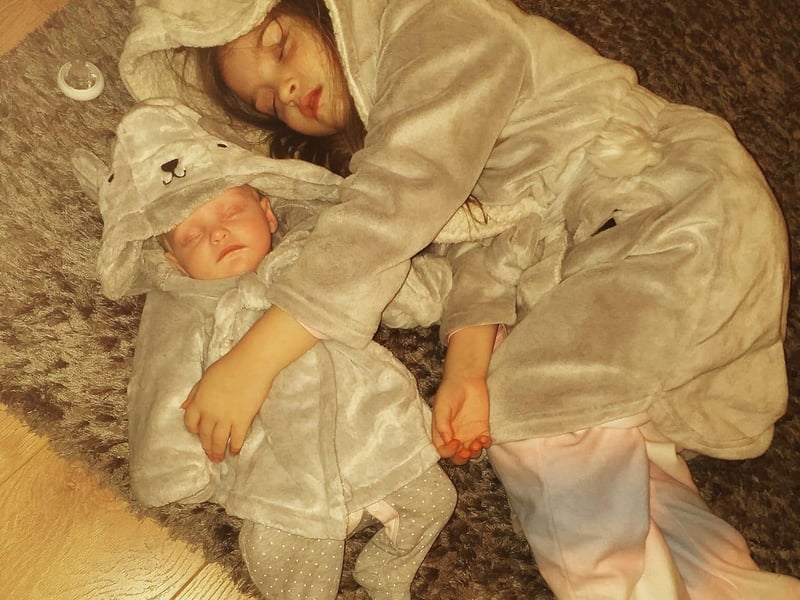Kayleigh McGhee, said: "My two beautiful girls. 5 weeks and 8 years old."