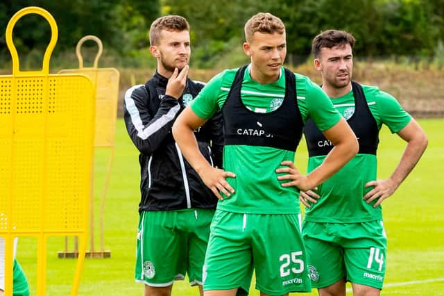 Hibs Ryan Porteous and Stephen Mallan have returned to full training. Pic: SNS Group Alan Rennie