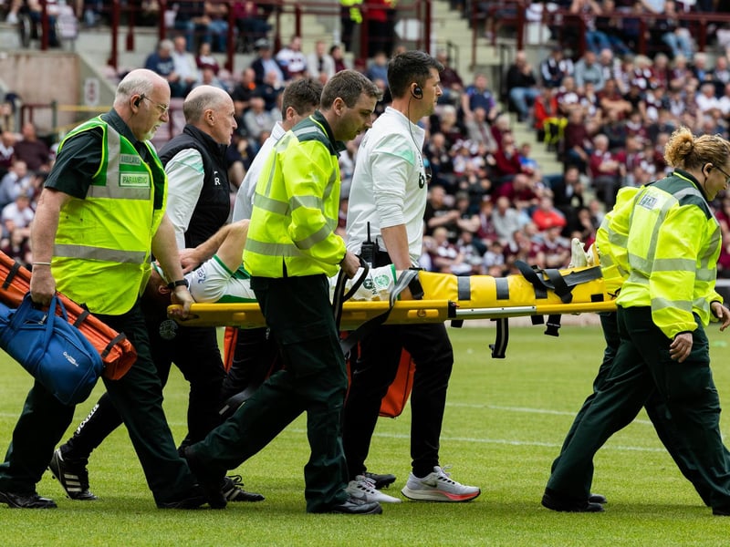Chris Cadden is stretchered off