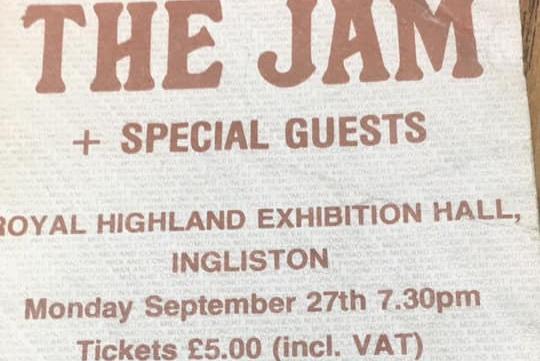 Audrey Hamilton sent in this ticket stub from a gig by the 'Modfather' Paul Weller fronted The Jam at The Royal Highland Exhibition Hall in the 1980s.