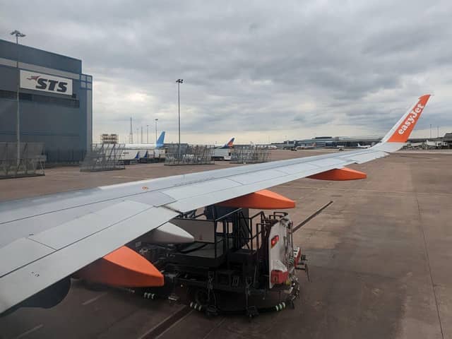 Rachael Bews' flight to Edinburgh has been diverted to Manchester Airport