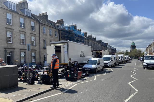 Ian Rankin shared this photo after he spotted filming in Edinburgh