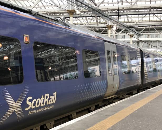 ScotRail trains between Edinburgh and Glasgow have been cancelled this morning following heavy rainfall