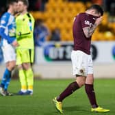 Former Hearts midfielder disappointingly walks from the field after defeat to St Johnstone in April 2017. Picture: SNS