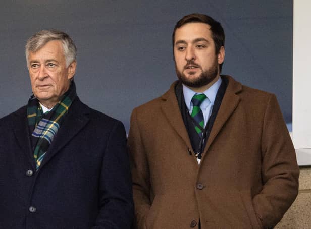 Hibs recruitment chief Ian Gordon with dad and owner Ron