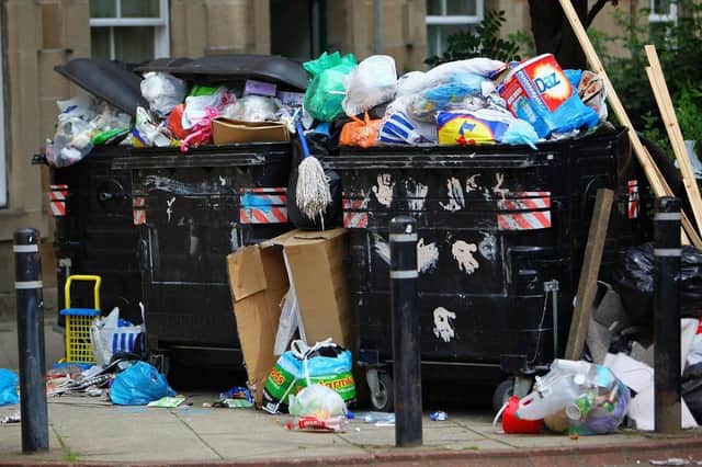 Trade union leaders warn that scenes like this of uncollected refuse could be common across Scotland as council workers vote to strike over pay