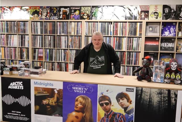 Avalanche Records owner Kevin Buckle at his new, larger store in Waverley Market