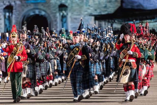 The Royal Edinburgh Military Tattoo is staged at Edinburgh Castle esplanade for three weeks every August. Picture: Ian Georgeson