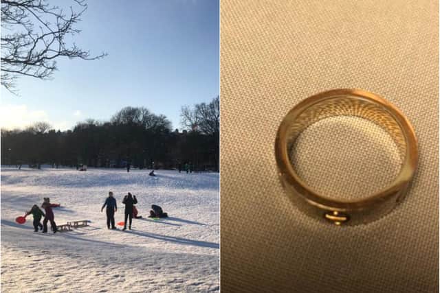 'Would be so lovely to reunite it with its owner': Gold ring found in the Edinburgh snow