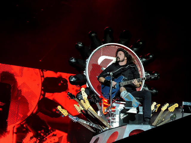 Dave Grohl pictured at Edinburgh's Murrayfield Stadium during Foo Fighters gig. Photo: Lisa Ferguson