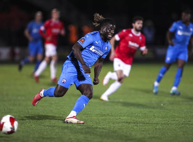 Chesterfield's Kabongo Tshimanga, who has been red-hot form this season, has been linked with bigger clubs