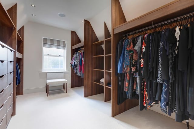 This dressing room could be used as a fifth bedroom.