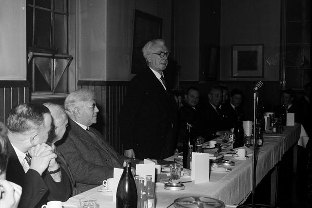 Sir Patrick Dollan at the George Watsons Boys College Literary Club Burns Supper in January 1959.