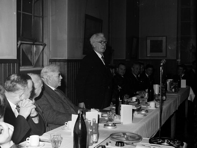 Sir Patrick Dollan at the George Watsons Boys College Literary Club Burns Supper in January 1959.