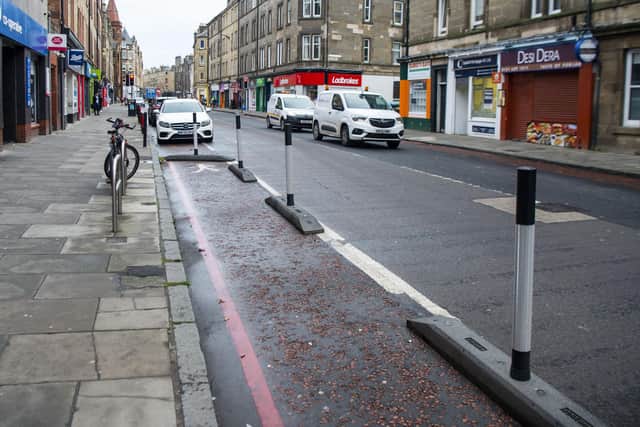 Spaces for People measures in Gorgie Road are being removed   Picture: Lisa Ferguson