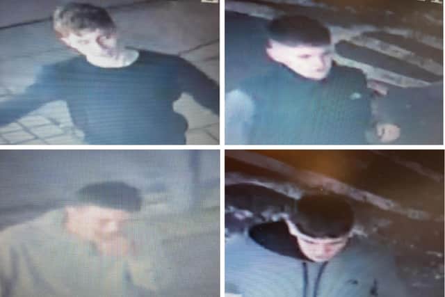 Police believe these four males may hold information which could help an ongoing investigation into an assault which occurred at St Andrew Square, Edinburgh, in 2021.