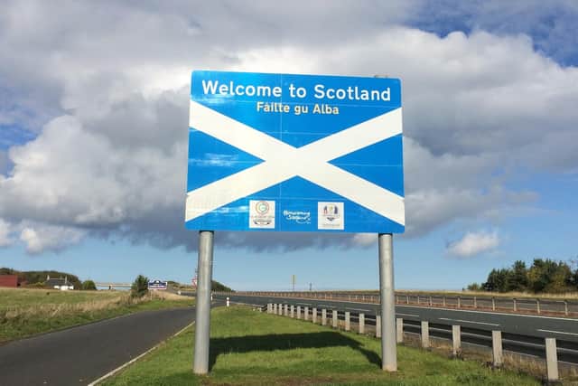 A convoy gathered at the Scottish Border on Saturday warning motorists from England to stay away.