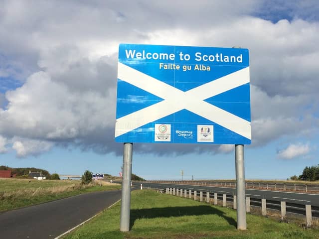A convoy gathered at the Scottish Border on Saturday warning motorists from England to stay away.