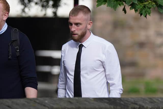 Scotland international Oli McBurnie arriving at Nottingham Magistrates' Court, where he is accused of common assault
Pic: PA