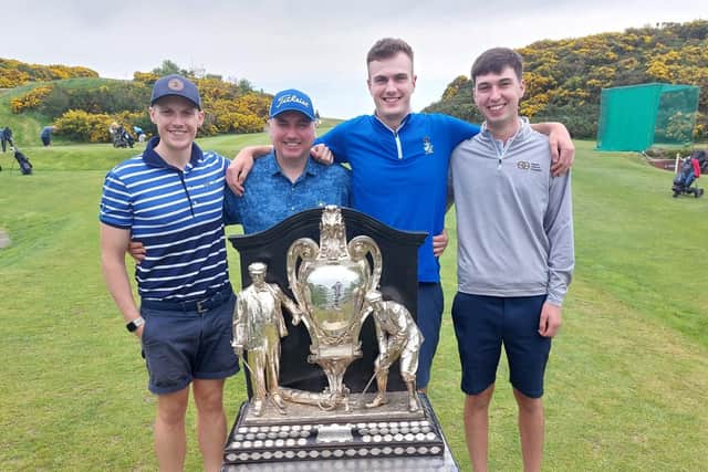 Heriot's, represented by Stuart Langlands, Scott Dickson, Steven Sinclair and Sam Hall, are through to Saturday morning's semi-finals in the Evening News Dispatch Trophy at the Braids. Picture: National World.