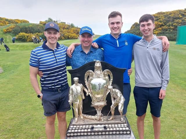 Heriot's, represented by Stuart Langlands, Scott Dickson, Steven Sinclair and Sam Hall, are through to Saturday morning's semi-finals in the Evening News Dispatch Trophy at the Braids. Picture: National World.