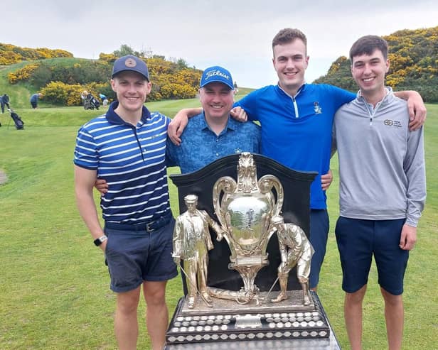 Heriot's, represented by Stuart Langlands, Scott Dickson, Steven Sinclair and Sam Hall, are through to Saturday morning's semi-finals in the Evening News Dispatch Trophy at the Braids. Picture: National World.