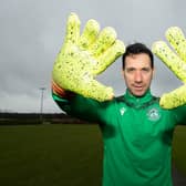 Hibs goalkeeper Ofir Marciano is focusing on his football in the hope that top performances will secure him a lucrative new deal, at Hibs or elsewhere. Photo by Paul Devlin / SNS Group