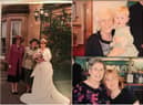 Susan with her mother, Mary and grandmother, also called Mary, at her wedding in 2001 (left). The photos on the right shows Susan and her mother and Susan's daughter, Jennifer, with her grandmother at her diamond wedding in 2008.