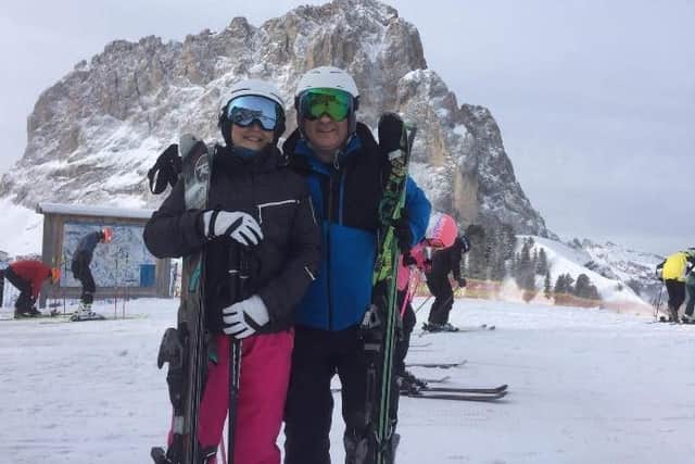 Paul and his wife Sheila skiing in the French Alps